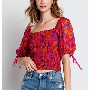 Free People Hot Pink Crop Top Size Small